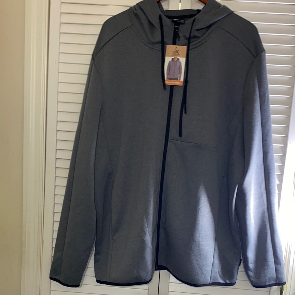 NWT ZeroXposur Gray and Black Full Zipper Hoodie Size XXL